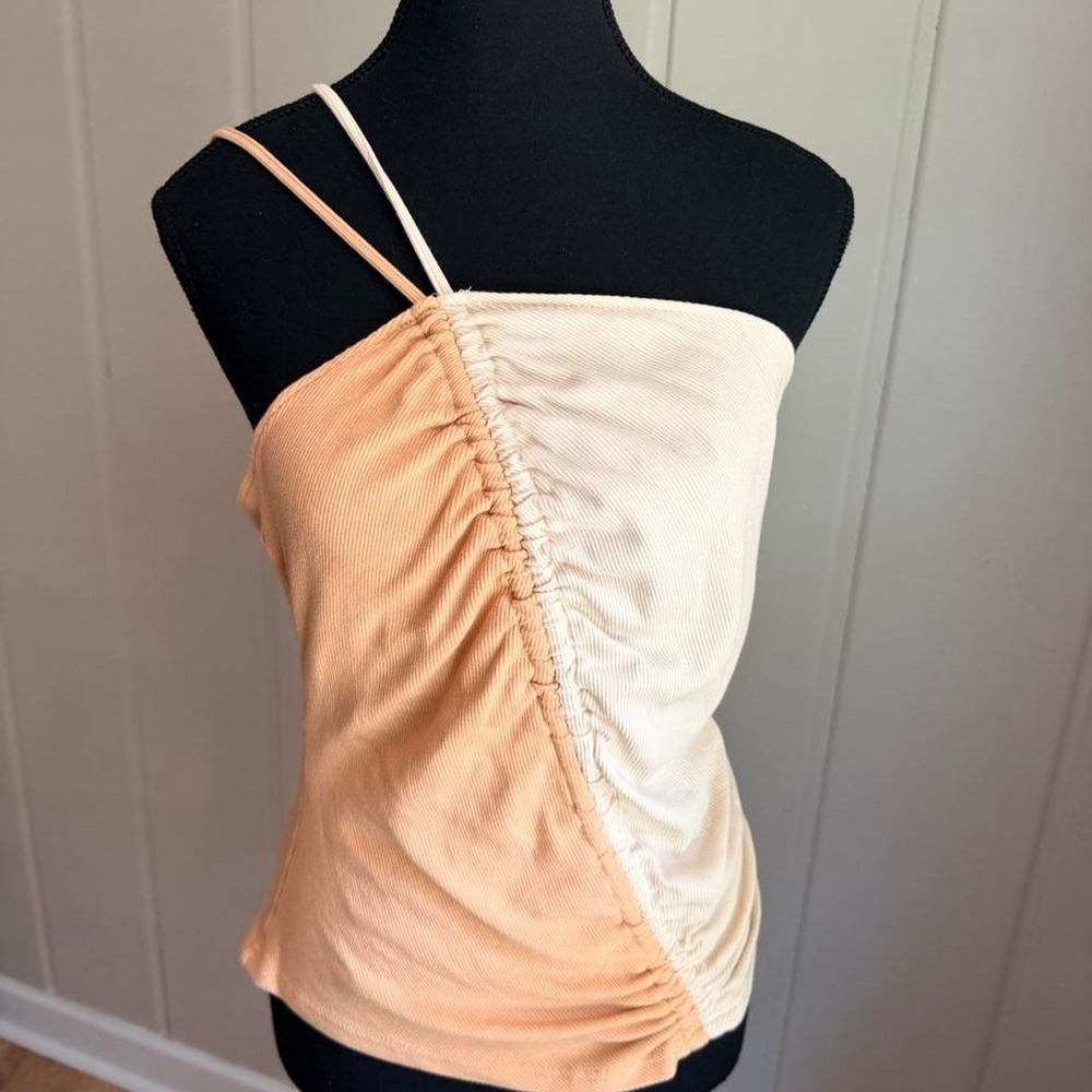 Dolan Left Coast Colorblock Ruched Ribbed Tank Top Size L